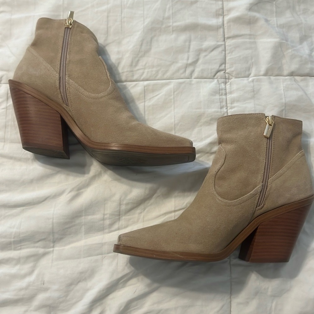 Vince Camuto Beige Ankle Booties